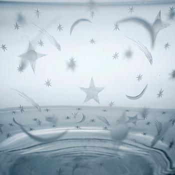 SKÅL samt FAT, 2 st, "Stjärnhimmelsmönstret", Edward Hald, 1920-tal.