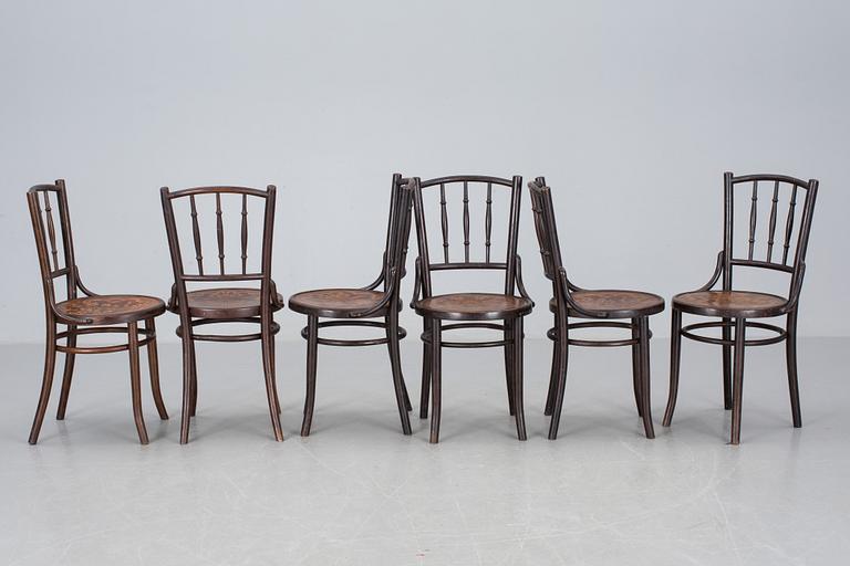 STOLAR, 6 st, varav 4 märkta; Thonet-Mundus.