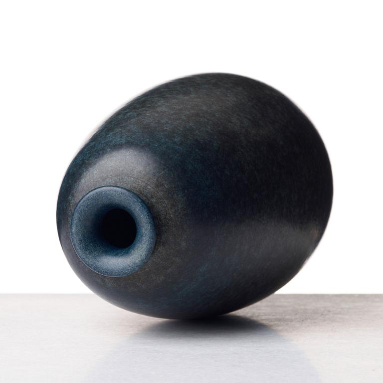 Erich & Ingrid Triller, a blue glazed stoneware vase, Tobo, Uppland, Sweden.