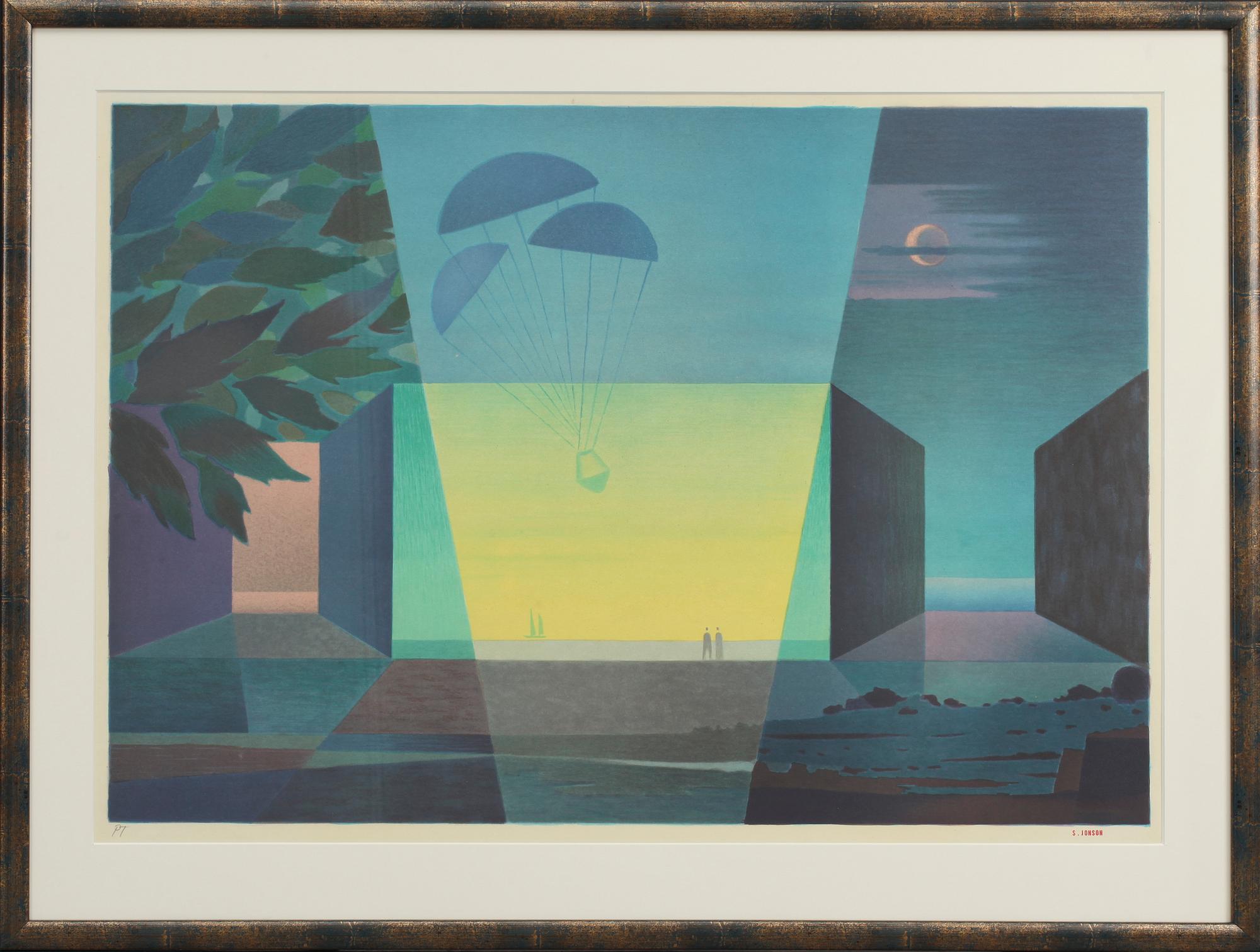 SVEN JONSON, färglitografier, 3 st, stämpelsign, provtryck.