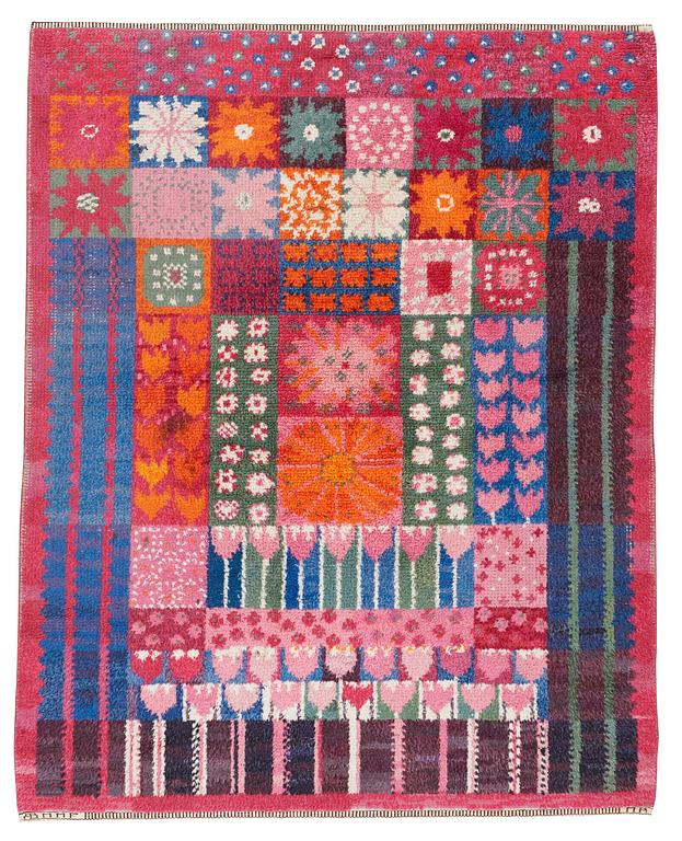 Marianne Richter, MATTA, "Blommig rya", rya, ca 173 x 136,5 cm, signerad AB MMF MR.