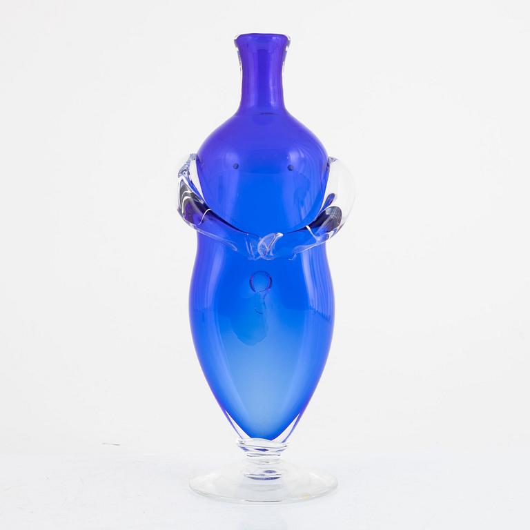 Erik Höglund, a glass vase/flask, signed.