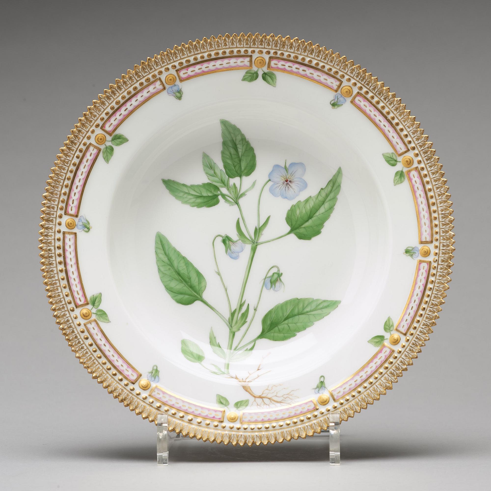 SOPPTALLRIKAR, sex stycken, porslin. "Flora Danica", Royal Copenhagen, Danmark, 1900-tal.