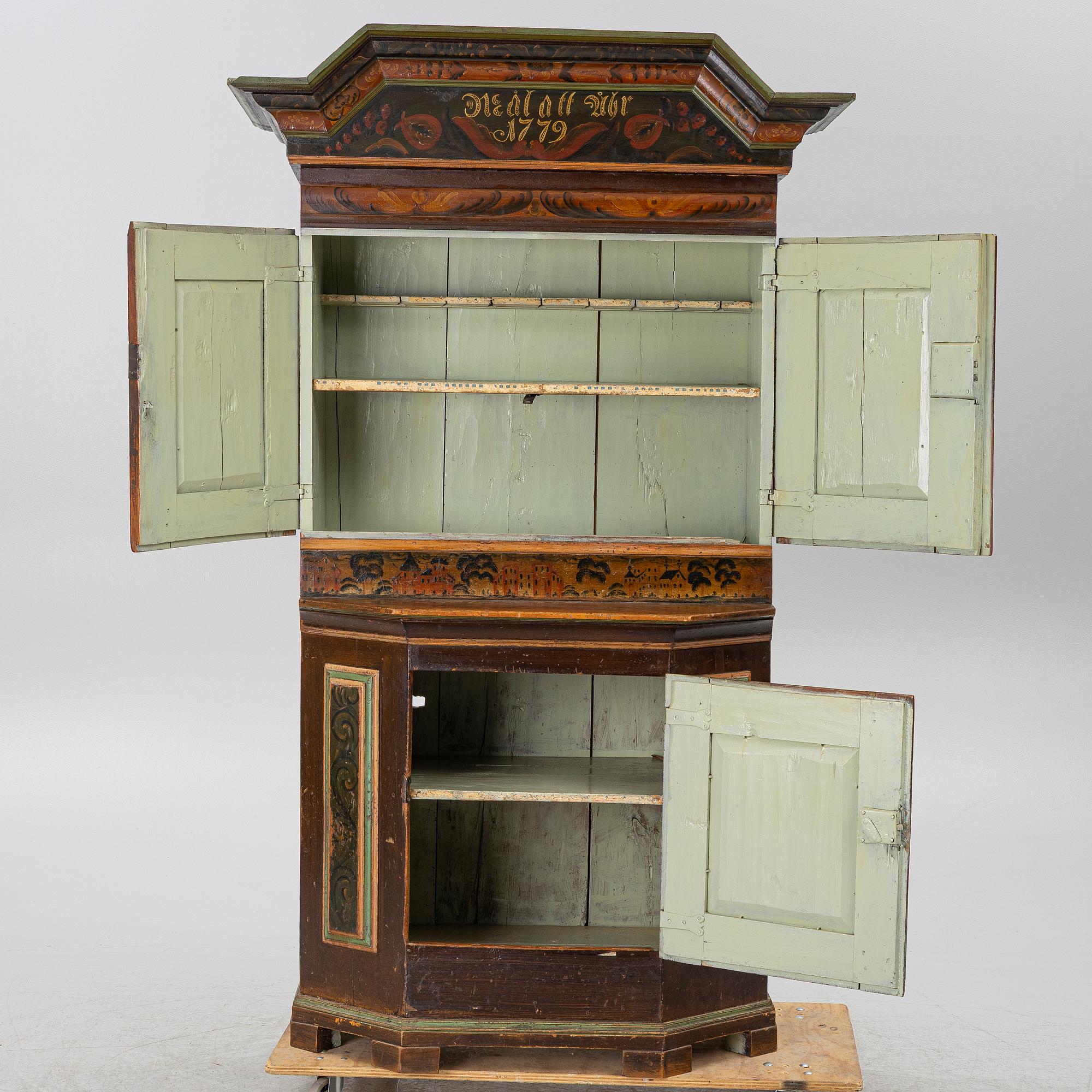 A cabinet, Dalarna, dated 1779.
