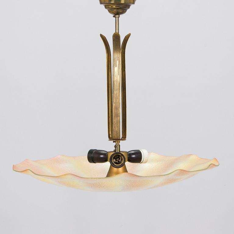 A Finnish 1940s pendant ceiling light by Valinte.