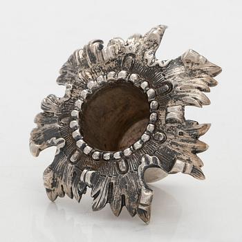 Gustaf Möllenborg, Ljusstakar, ett par, silver, Stockholm 1848. Nyrokoko.