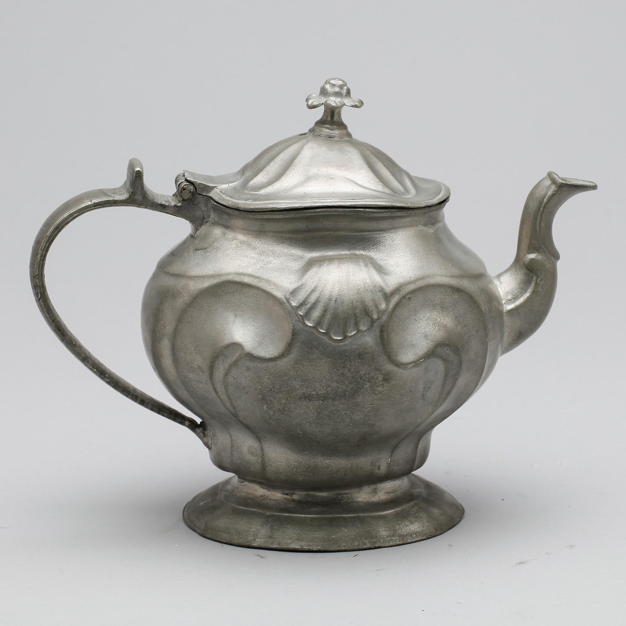 TEKANNA, tenn, rokoko, Lorents Wassberg, verksam 1773-1800 i Kalmar.