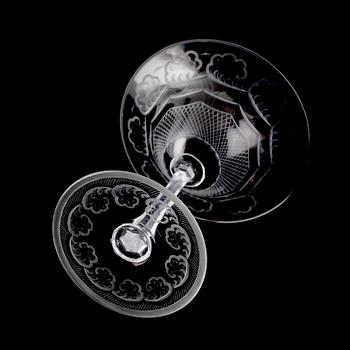 SKÅL PÅ FOT, glas, "Molnet", Simon Gate, Orrefors.