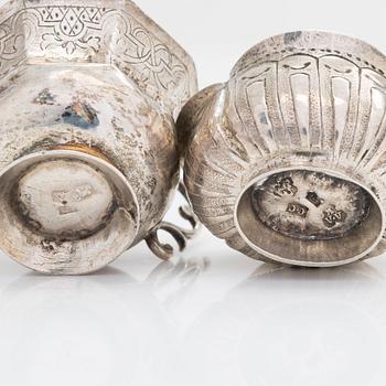 Supkoppar, 2 st, silver, Moskva 1700-tal.