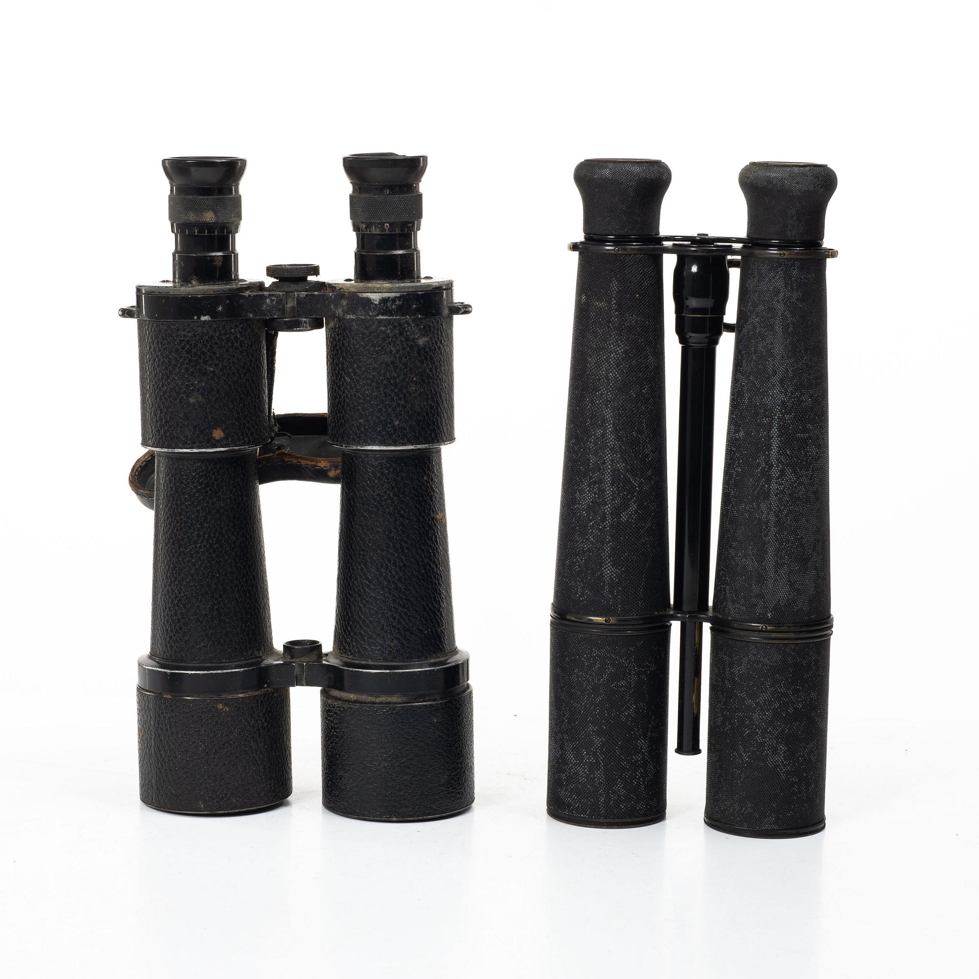 Kikare 2 st, Carl Zeiss Jena DE 10x50 samt en fransk 1800-talskikare.