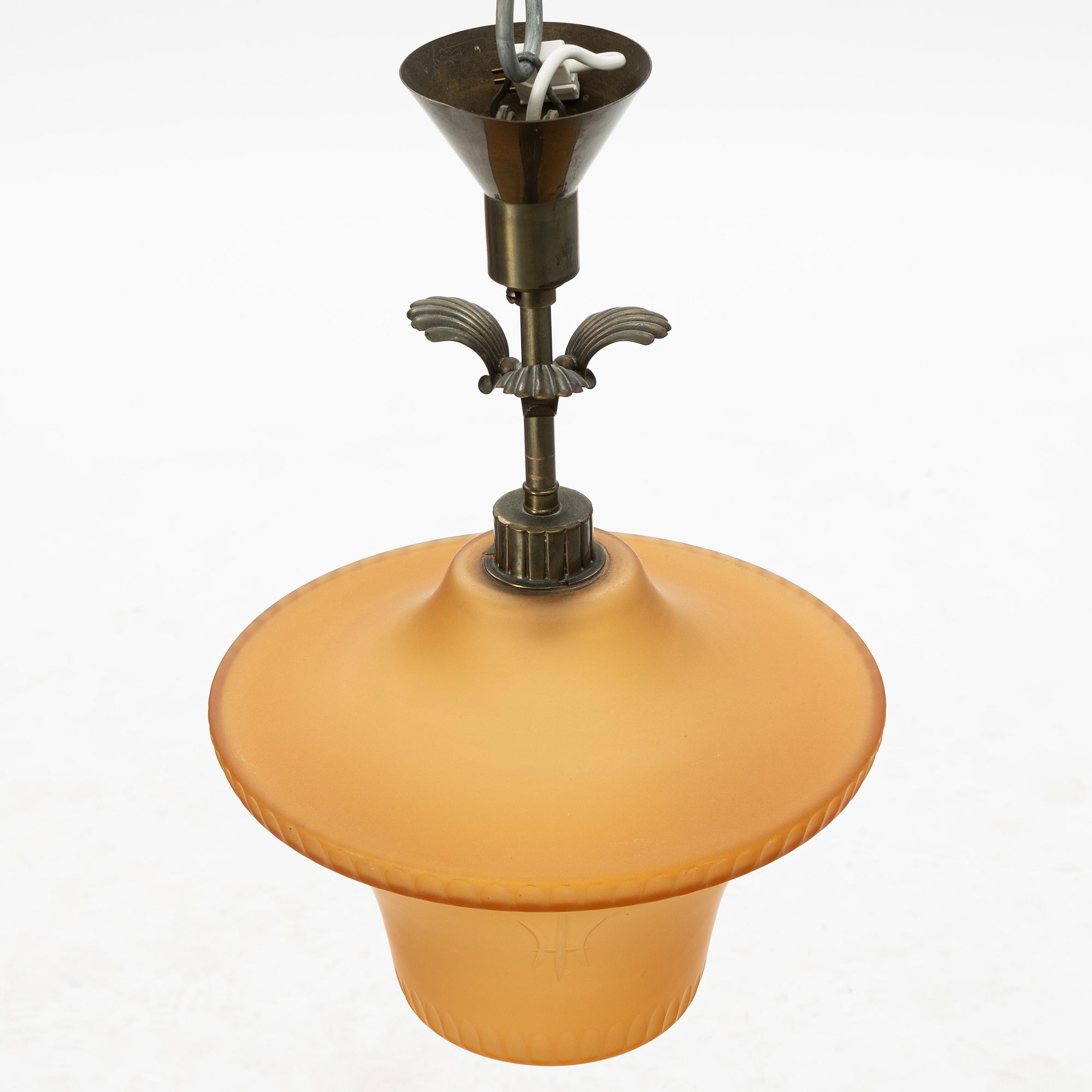 Harald Notini, taklampa, modell "6607", Arvid Böhlmarks Lampfabrik, 1930-tal.