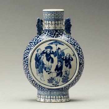 PILGRIMSFLASKA, porslin, 1800/1900-tal.