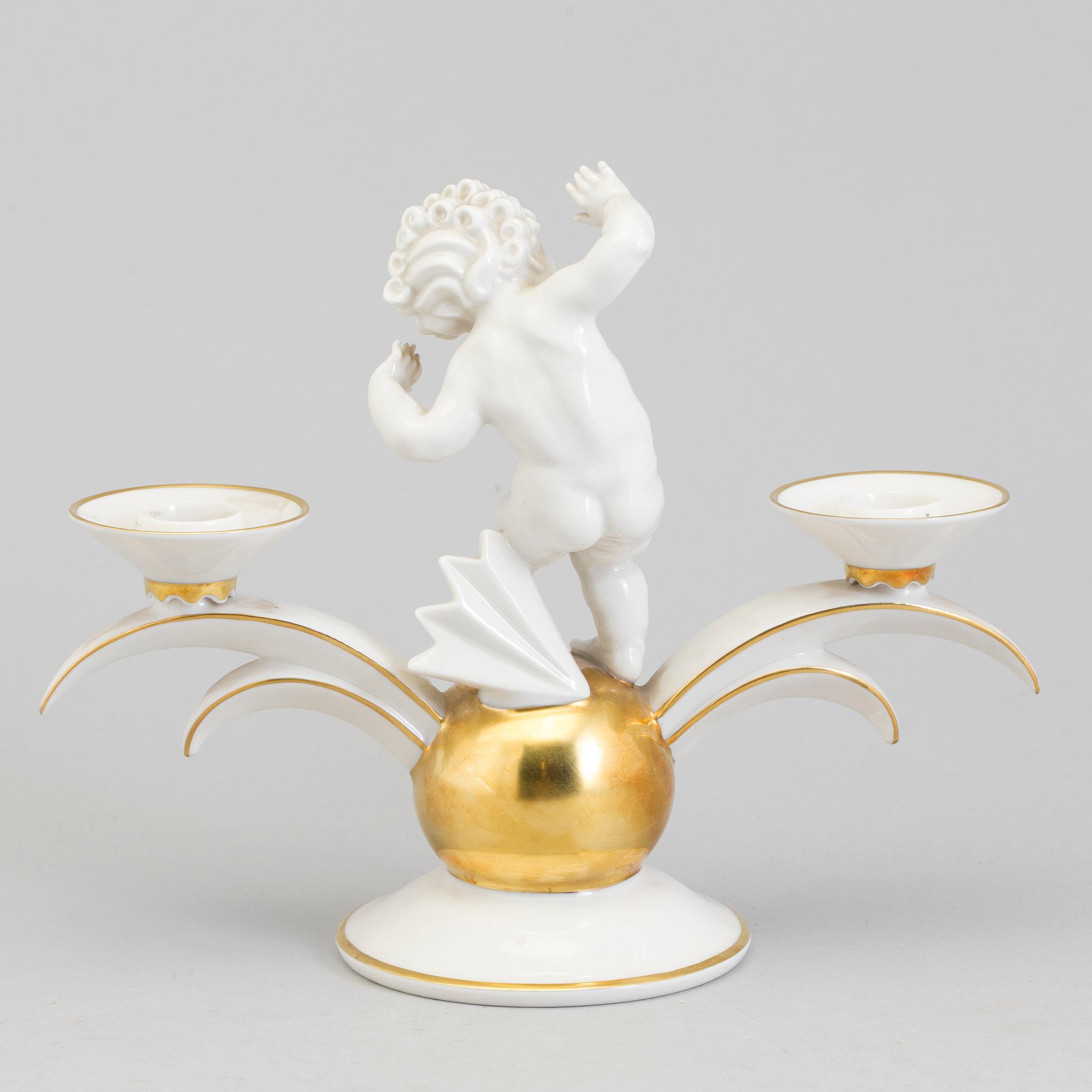 KARL TUTTER, kandelaber, porslin, Hutschenreuther, Tyskland.
