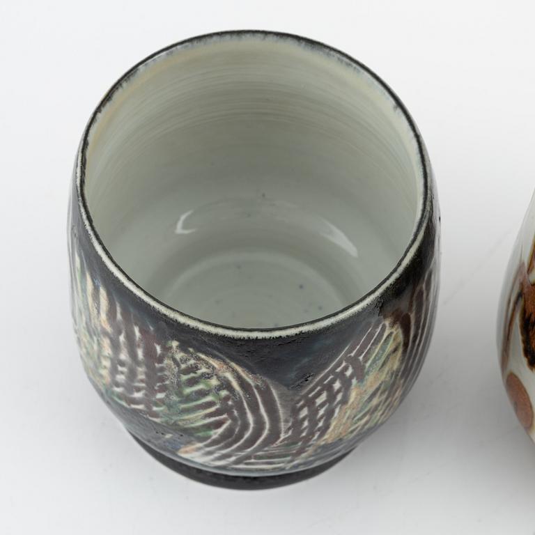 Carl-Harry Stålhane, two stoneware vases, Designhuset, 1970's/80's.