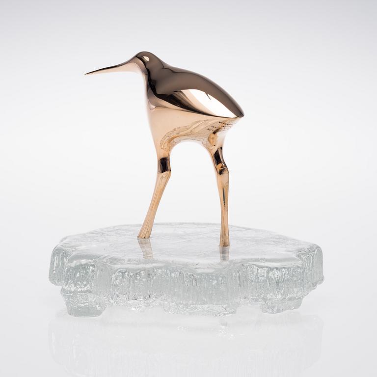 TAPIO WIRKKALA, A BIRD SCULPTURE. Snipe. Stamped Made in Finland, Kultakeskus Oy, Design: Tapio Wirkkala.