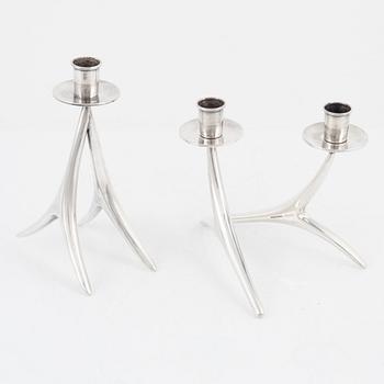 Anna-Greta Eker, a silver candlestick and candelabra, Auran Kultaseppä, Turku, Finland  1972.