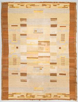 A 1930's Finnish flat weave carpet. Circa 275 x 210 cm.