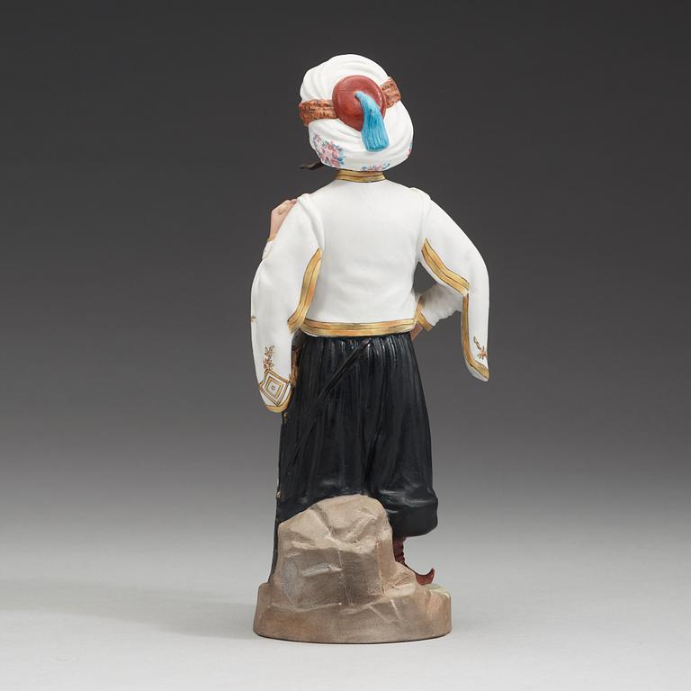 A Russian biscuit figure of a Kurdish warrior , Gardner, Verbilki Dmitrov gub (1891-1917).