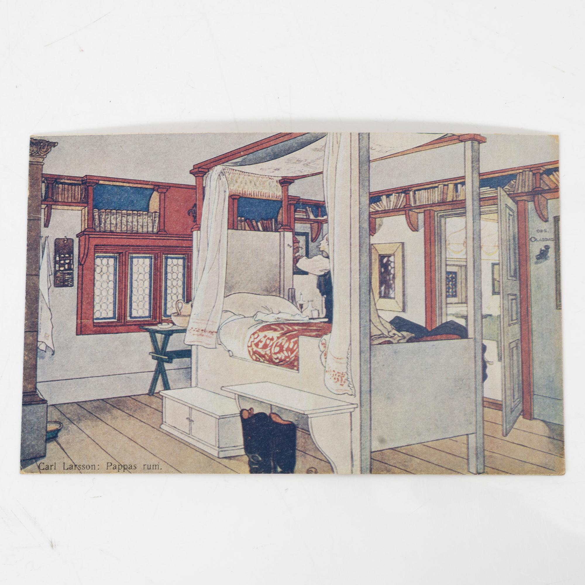 Carl Larsson, Autographed postcard from Carl Larsson to John Bauer, dated Sundborn 1916.