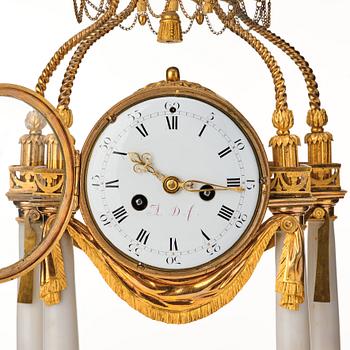 A Louis XVI mantel clock.