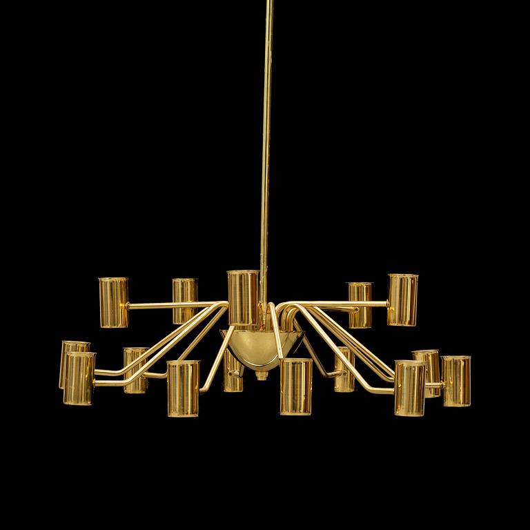 A brass ceiling light by Hans-Agne Jakobsson, T 372/15. Sticker.