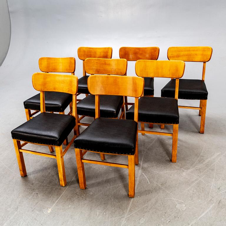 A set of eight Danish 1940/50s chairs.