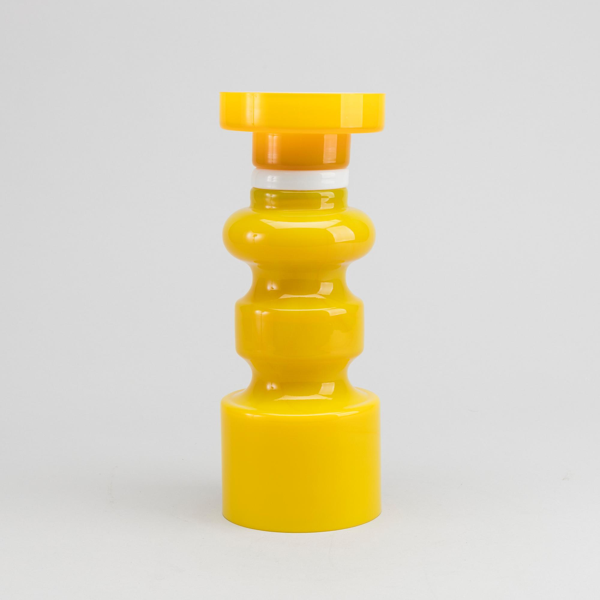 LJUSSTAKE/VAS, glas 1960/70-tal.