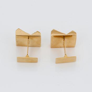 MANSCHETTKNAPPAR, ett par, 18K guld, Björn Weckström, Lapponia, Finland, troligen 1980-tals. Vikt ca 16 g.