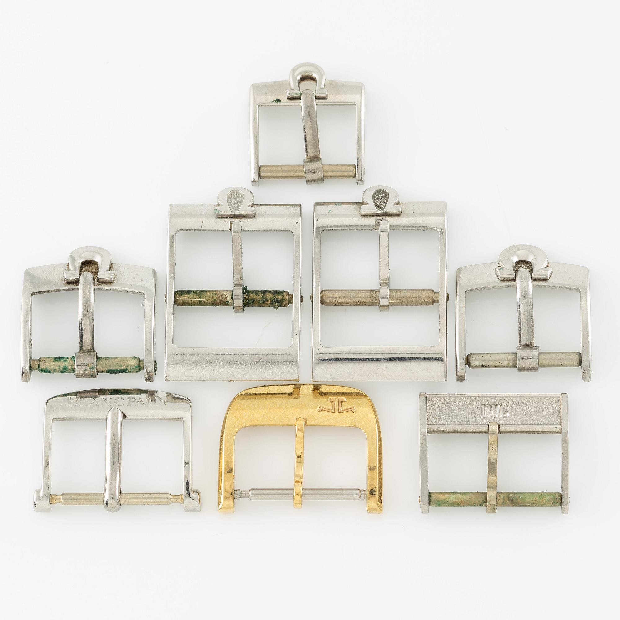 Mixed buckles, Omega, IWC, Blancpain, Jaeger Le-Coultre, a total of 8 pcs.