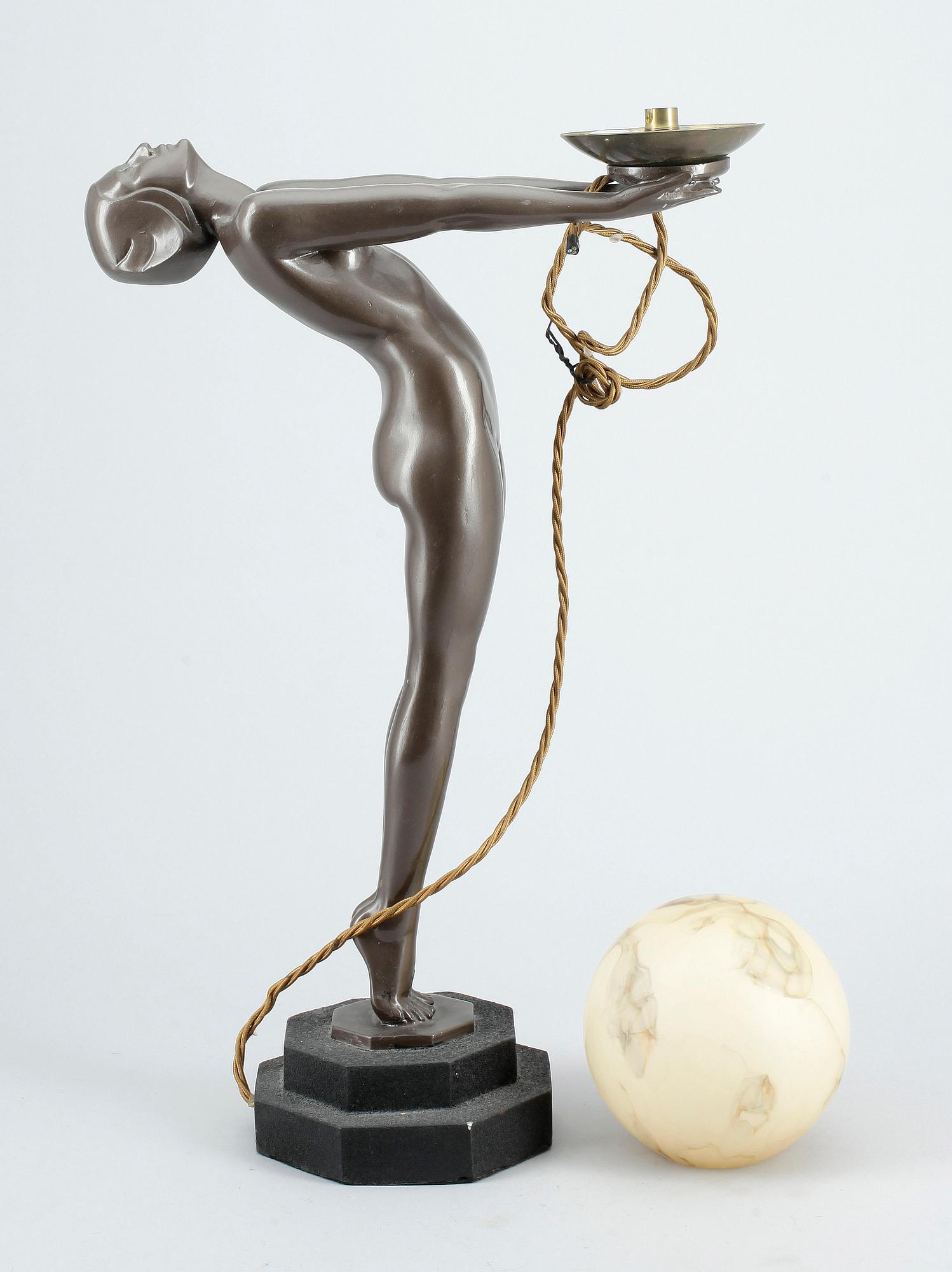 BORDSLAMPA, art deco-stil, 1960/70-tal.