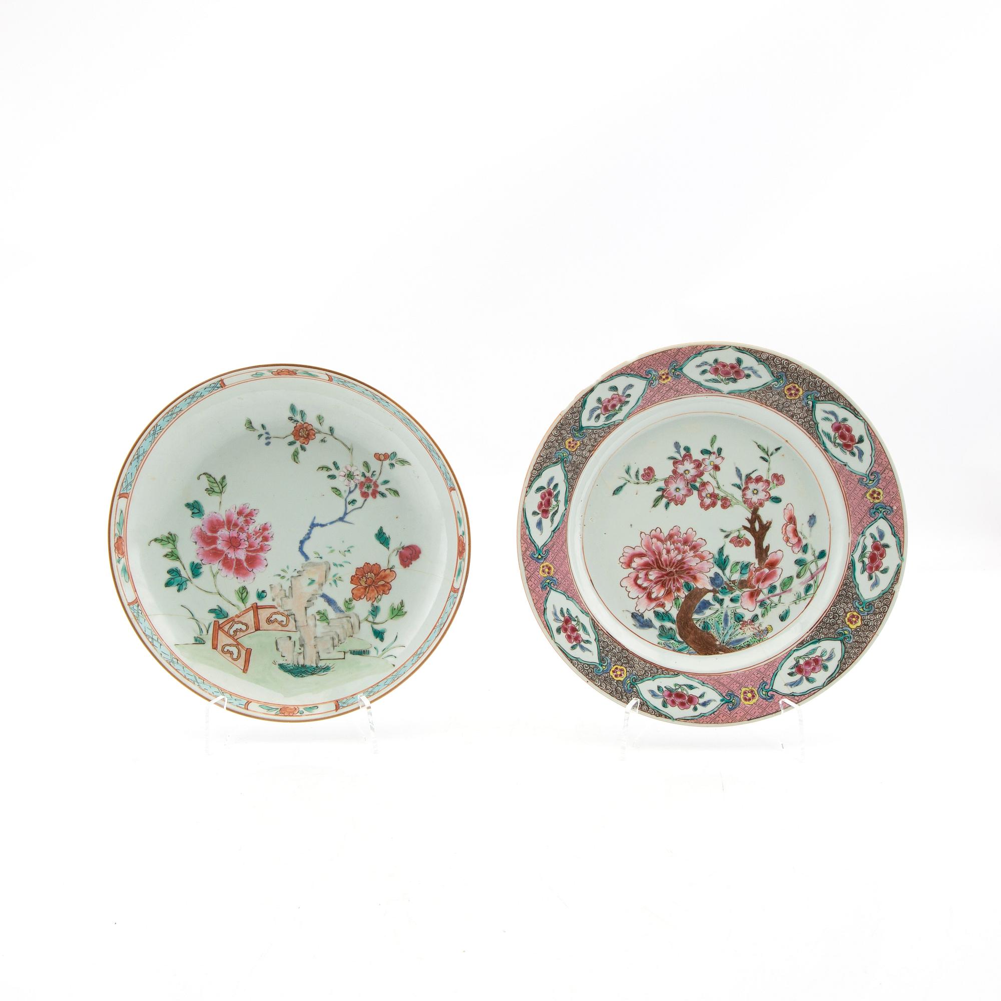 Plates/shallow bowls, 4 pcs, China, 18th century, porcelain.