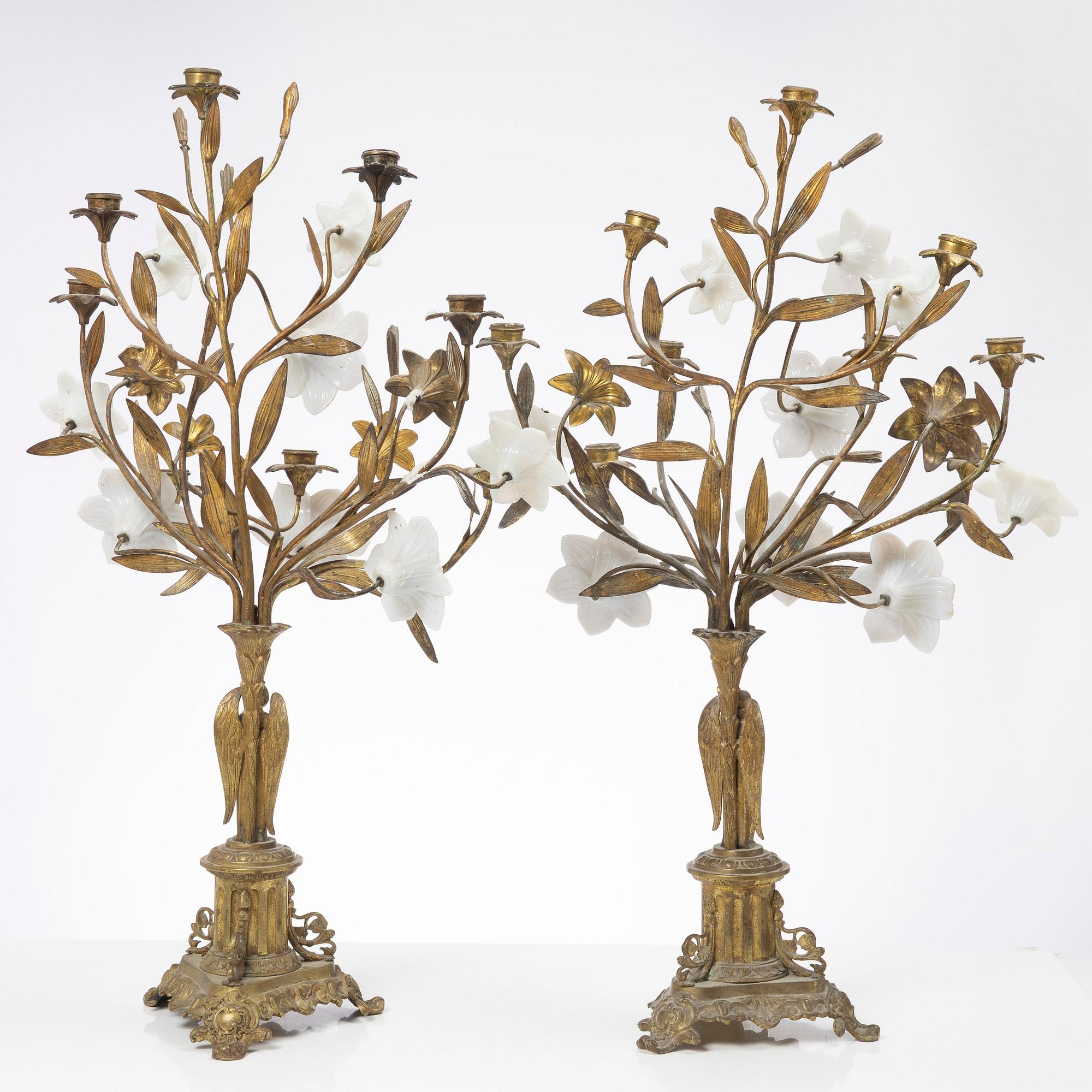 Kandelabrar, ett par, Frankrike, 1800-talets andra hälft.