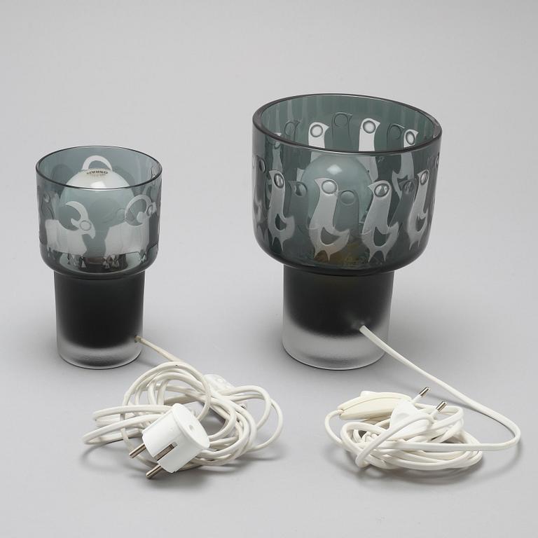 Two late 20th century table lamps by Hans-Ove Sandberg for Kosta.
