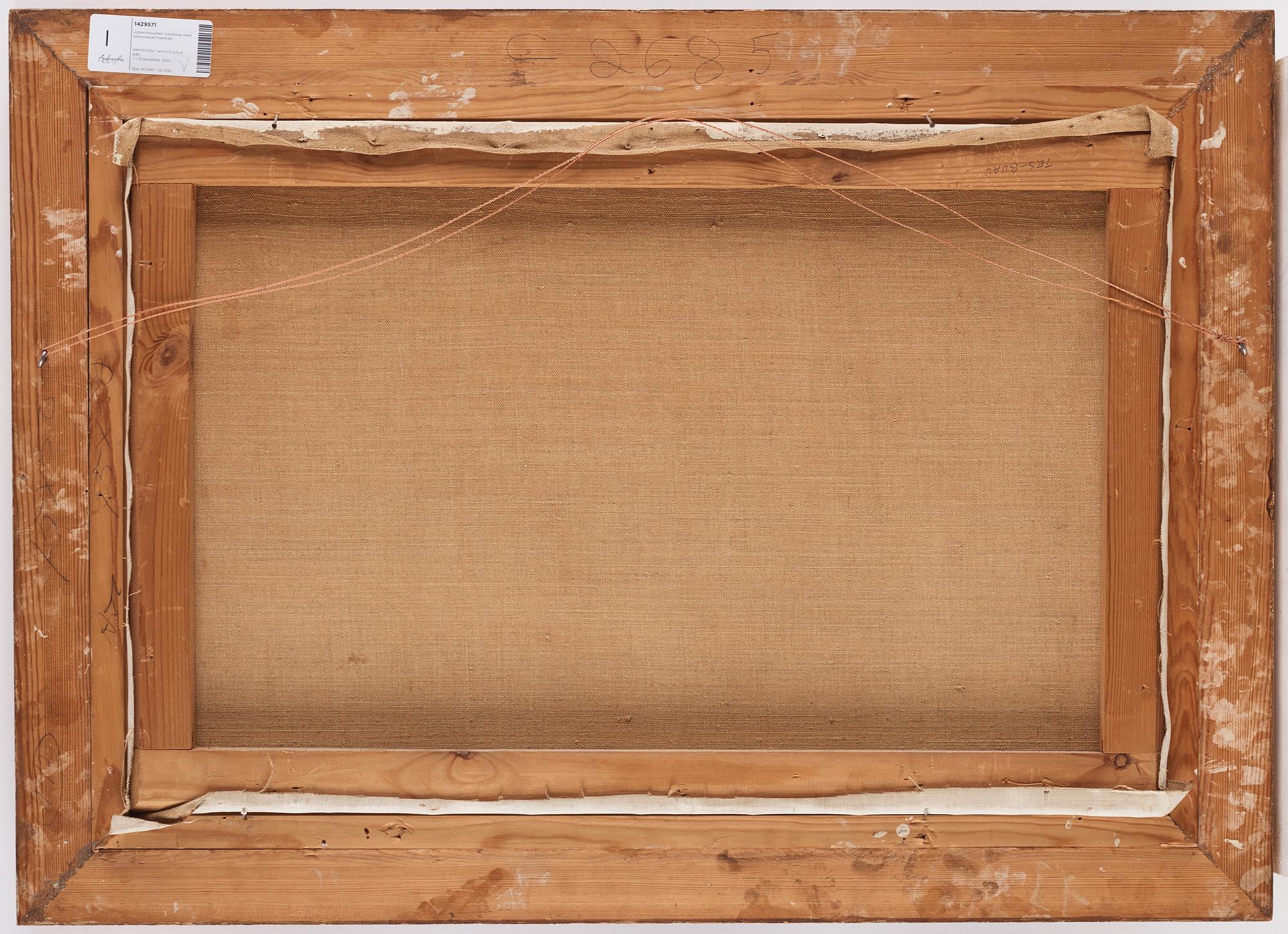 Johan Krouthén, Summer landscape with fruit trees in flower.