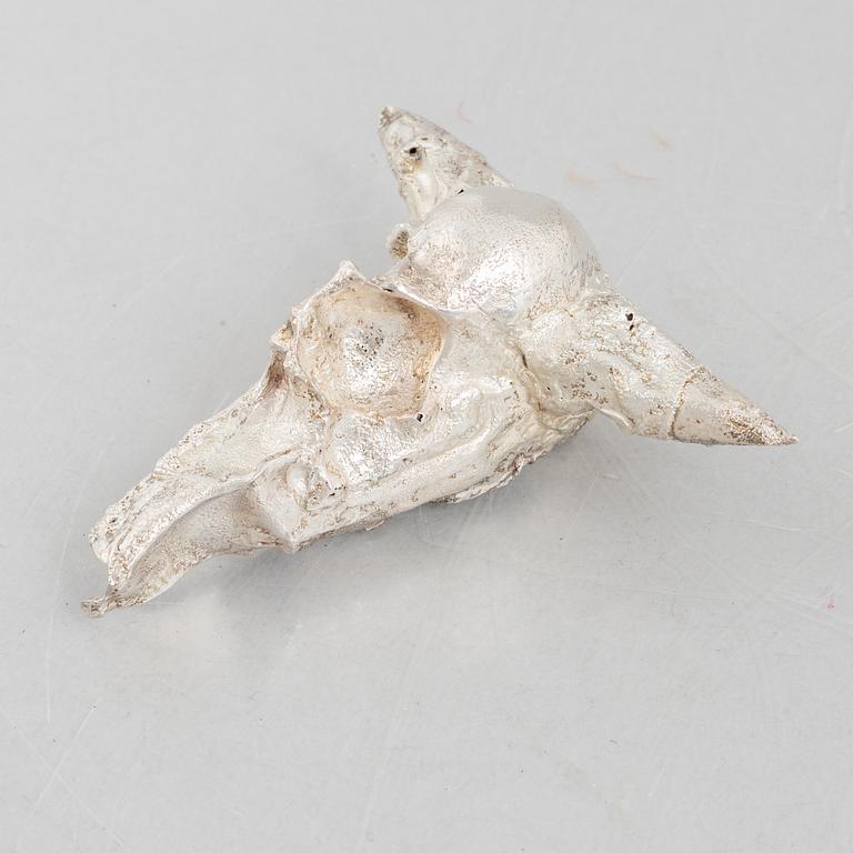 A sterling silver sculpture, mark of Lars Arby, Gothenburg, Sweden 1982.