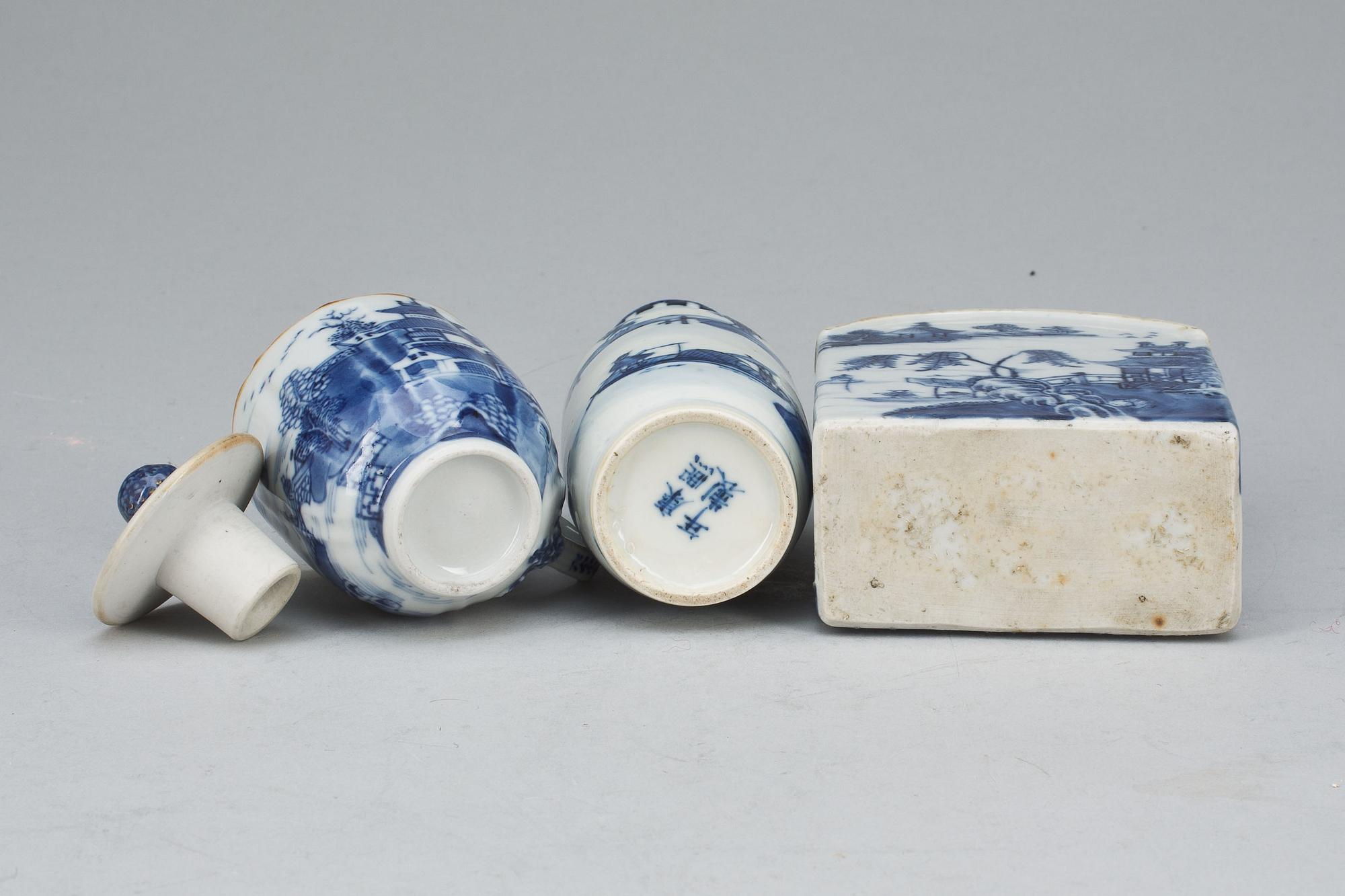 PARTI PORSLIN, 3 delar, 1800-1900-tal.