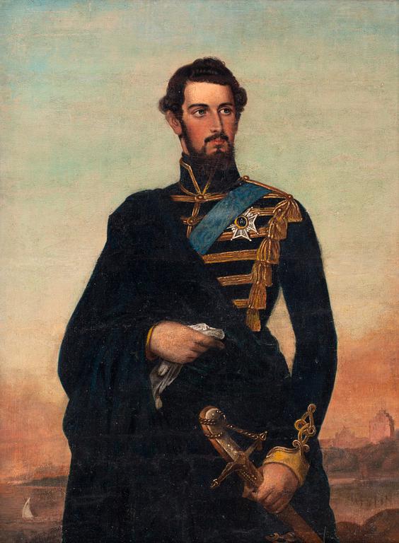 Fredric Westin Circle of, Portrait of Karl XV in uniform (1826-1872).
