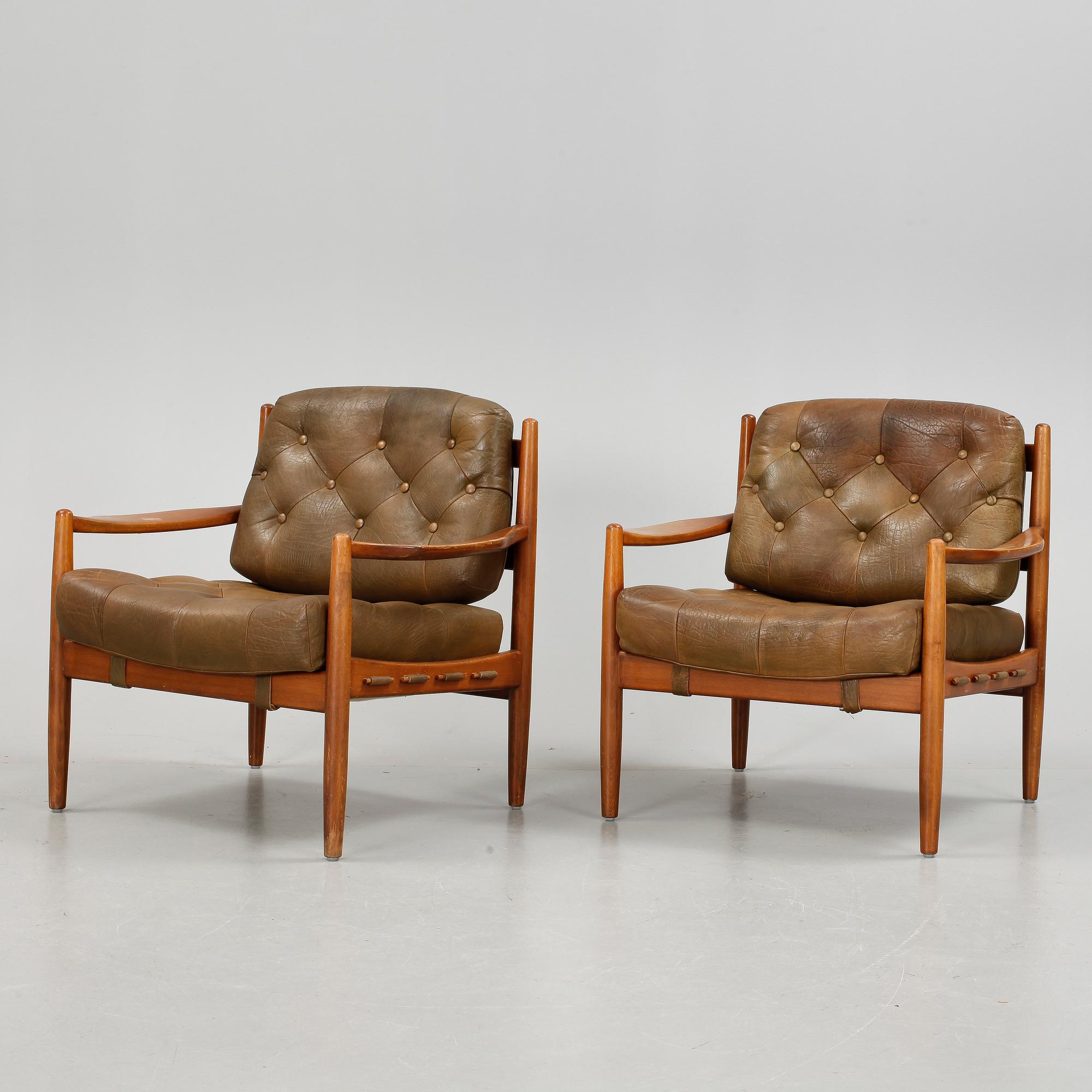 FÅTÖLJER, ett par, Läckö", OPE, Ingemar Thillmark, 1960-tal.