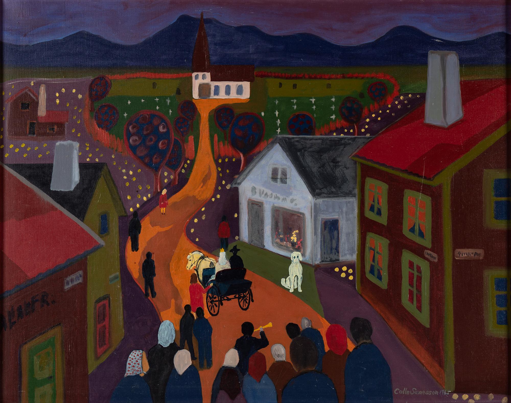 KEJSAR CALLE SUNESSON, olja på duk, signerad och daterad 1965.