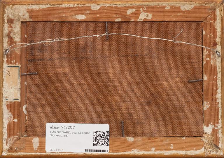 PÄR SIEGÅRD, olja på pannå. Signerad.