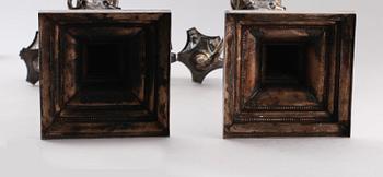 KANDELABRAR, 1 par, silver, K Andersson, Stockholm 1900. Vikt ca 3290 g.