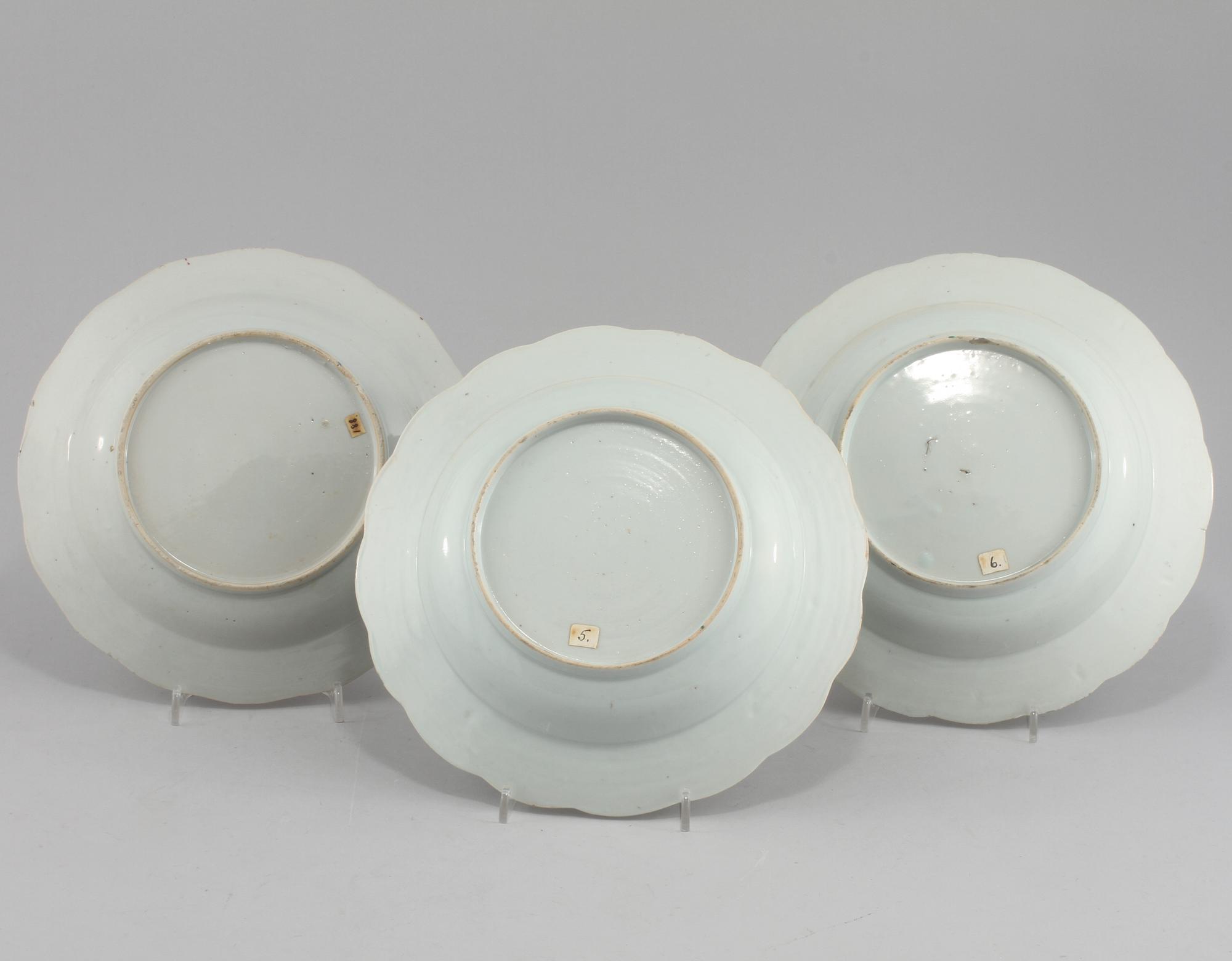 TALLRIKAR, 6 st, porslin Kina, 1700-tal.