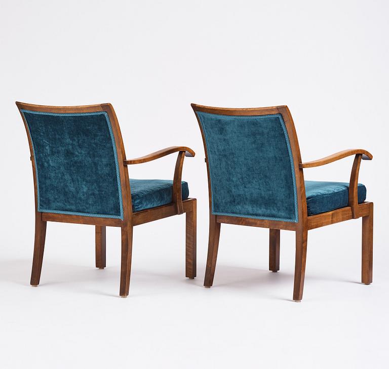 Axel Larsson, a pair of armchairs, Svenska Möbelfabrikerna Bodafors. This model was exhibited at the Stockholm Exhibition 1930.