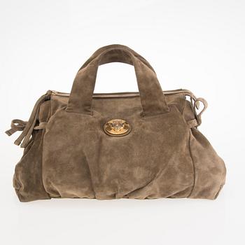 GUCCI Medium Suede Hysteria Top Handle Handbag.