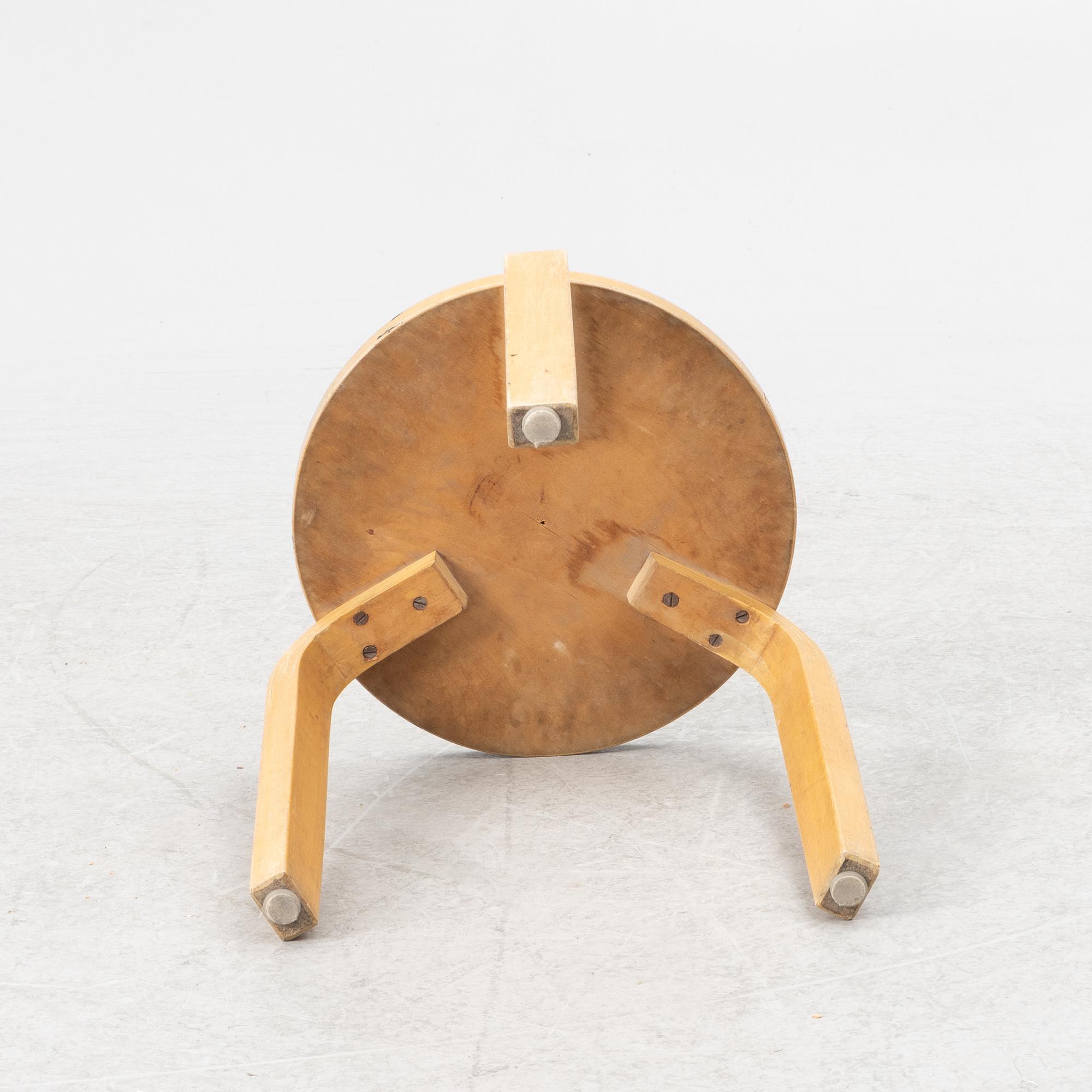 Alvar Aalto, chairs, 3 pcs, model 66 and stool, model 60, Artek, Finland.