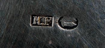KAFFESERVIS, 4 delar, rokokostil, nysilver. 1900-tal.