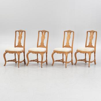 Stolar, 4 st, rokokostil, 1900-talets första hälft.