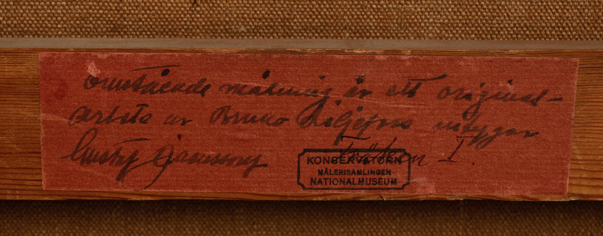 BRUNO LILJEFORS, tidigare tillskriven, olja på duk, monogramsign.