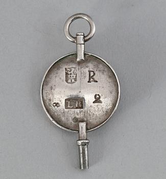 KLOCKNYCKEL, silver, Lars Biugg Jönköping 1799.