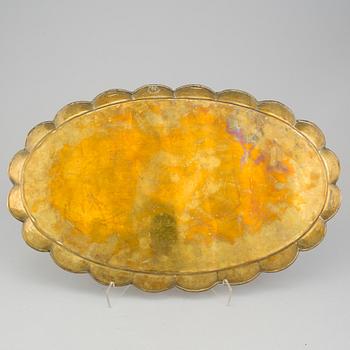 LARS HOLMSTRÖM, bricka, mässing, Arvika Konstsmide, 1900-talets mitt.